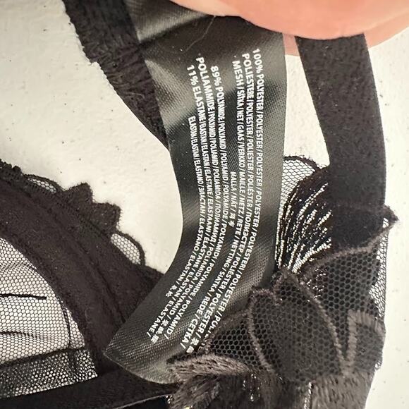 Bluebella Black Colette Bra Embroidered Underwire Size 38DDD/F Lingerie Mesh - Picture 8 of 8